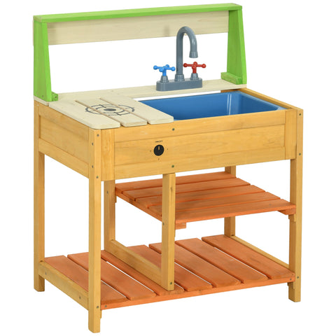 Rootz Children's Outdoor Kitchen - Toy Cook Set - Kids' Play Kitchen - Encourages Imagination - 58cm x 39cm x 73cm