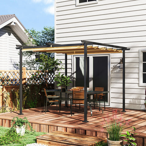 Rootz 3x3m Garden Pergola - Adjustable Sunroof - Metal Frame - UPF30+ Protection - Perfect for Terrace - 300cm x 300cm x 227cm