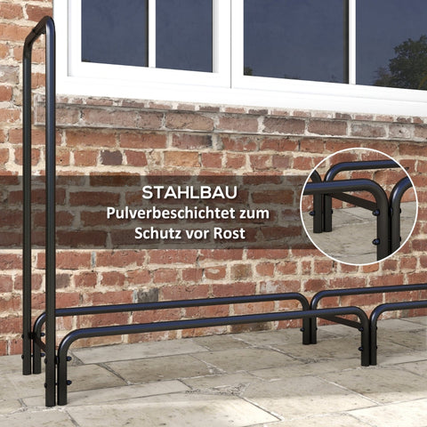 Rootz Firewood Stand - Log Holder - Firewood Rack - PE Cover - 200kg Load Capacity - 200cm x 36cm x 99cm