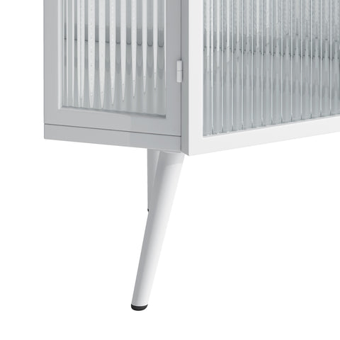 Rootz Corner Cabinet with Glass Door - Adjustable Shelf - Modern Design - Space-Saving - 56.5 × 42.5 × 80 cm