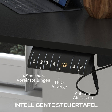 Rootz Electric Standing Desk - Height-Adjustable Desk - Sit Stand Desk - Ergonomic Workstation - 140cm x 70cm x 72-116cm