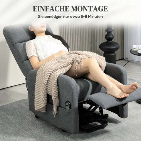 Rootz Electrical Relaxation Armchair - Power Recliner - TV Chair - Standing Aid - 62cm x 86.5cm x 105cm - Soft Foam Comfort