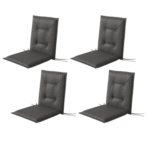Rootz 4pc Chair Cushion Set - Seat Cover - Outdoor Pad - UV & Water-Resistant - 108cm x 50cm x 5cm - Grey