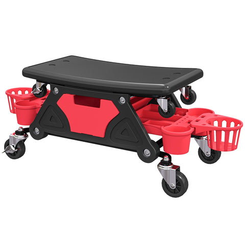 Rootz Workshop Stool with Rolls - Rolling Seat - Mechanic Chair - 135kg Capacity - 86L x 33H cm