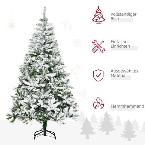Rootz Artificial Christmas Tree - Pine Tree - Frosty Christmas Tree - Easy Assembly - Flame Retardant - Ø105cm x 180cm