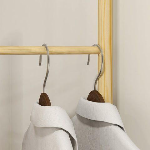 Rootz Clothes Rack - Coat Stand - Wardrobe Organizer - Space-Saving - Nordic Style - Pine Wood - 62cm x 52.5cm x 160cm