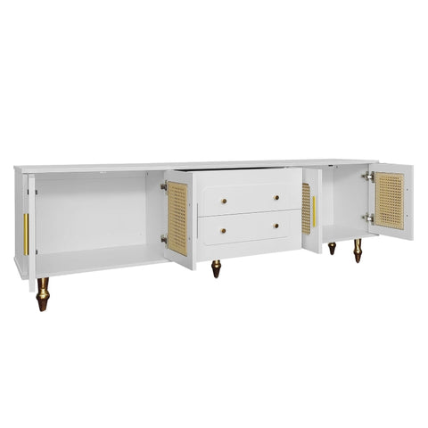 Rootz Retro TV Cabinet - Entertainment Unit - Storage Sideboard - Ample Storage - 175cm x 38cm x 55.5cm