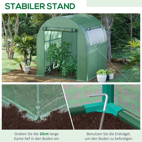 Rootz Portable Greenhouse - Plant House - Cold Frame - Extend Growing Season - 180cm x 180cm x 200cm