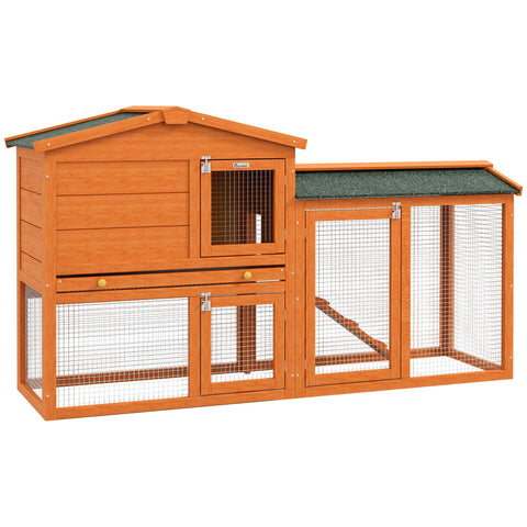 Rootz Small Animal Cage - Outdoor Rabbit Stable - Small Animal Enclosure - Winter-Proof - Safe & Sturdy - 150cm x 45cm x 85cm
