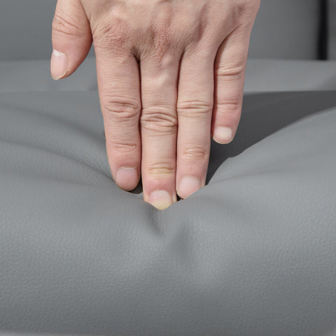 Rootz 2-Part Armchair Set - Recliner with Footstool - Relaxation Chair - Synthetic Leather Comfort - Grey - Adjustable & Tiltable 76x81x101cm