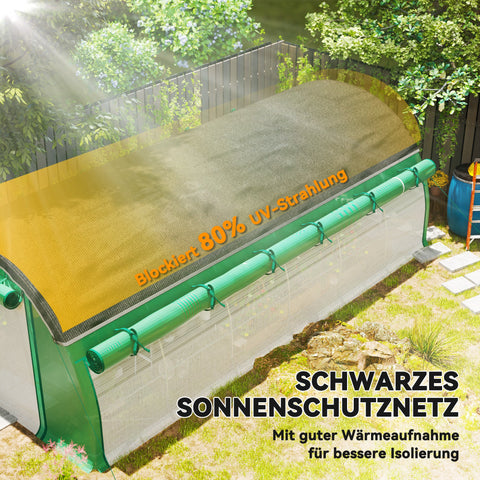 Rootz 6 x 3 x 2 m Polytunnel Greenhouse - Tomato House - Plant Tunnel - UV-Blocker - 600cm x 300cm x 198cm