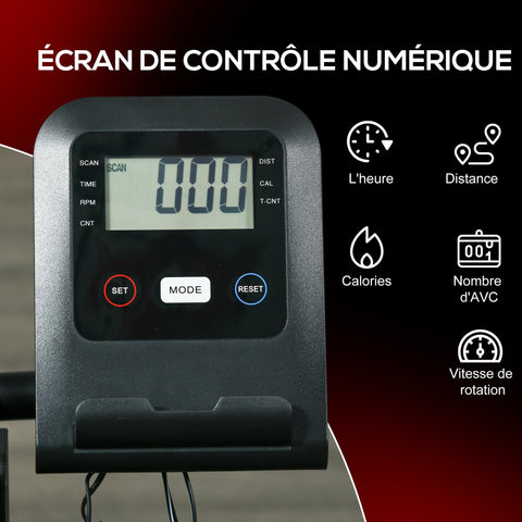 Rootz Water Rudder Home Trainer - Exercise Bike - Fitness Equipment - 6 Resistance Levels - LCD Display - 185cm x 47cm x 53cm