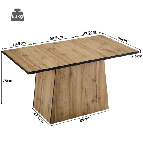 Rootz Modern Kitchen Dining Table - Bistro Table - Unique Design Table - Stylish & Durable - 138.5cm x 80cm x 75cm