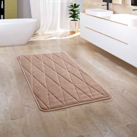 Memory Foam Bath Mat – Soft, Durable & Stylish – Embossed Patterns – Quick-Dry