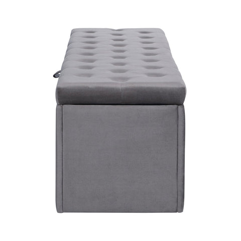 Rootz Upholstered Velvet Bench - Bed Stool - Footstool - Ample Storage - 138L x 41W x 42H cm