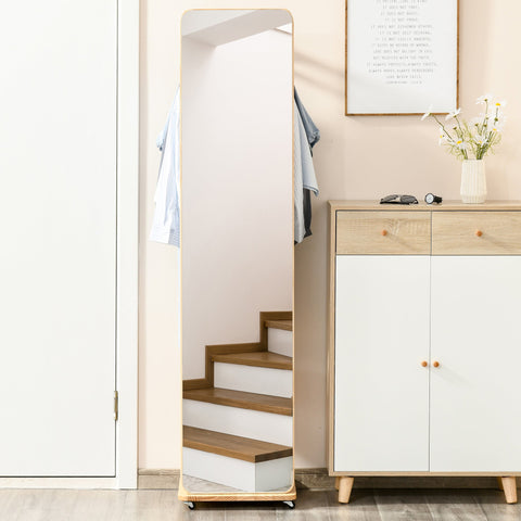 Rootz Stand Mirror - Dressing Mirror - Full Size Mirror - Space-Saving Design - 40cm x 44.5cm x 170cm