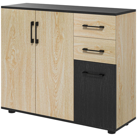Rootz Sideboard Kitchen Storage - Cupboards - Drawers - Adjustable Shelf - 90cm x 30cm x 75.5cm - Organize Effortlessly