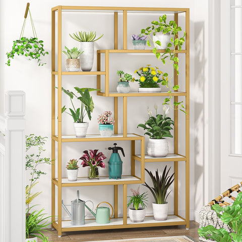 Rootz 8-Shelf Bookcase - Modern Bookshelf - Glam Display Shelf - 180cm H x 100cm W x 30cm D - Durable & Stylish - Eco-Friendly Construction