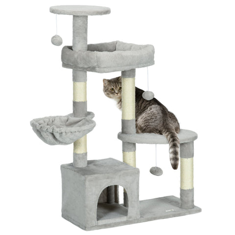 Rootz Cat Scratching Post - Multi-Activity Center - Cat Tree - Entertains & Protects Furniture - 65L x 30W x 104H cm