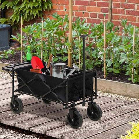 Rootz Foldable Garden Cart - Beach Trolley - Utility Wagon - Relieves Shoulders - 117x51x100cm