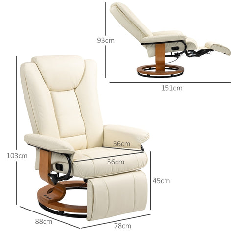 Rootz Relax Chair - TV Armchair - Faux Leather Recliner - Compact Reclining Chair - 78cm x 88cm x 103cm