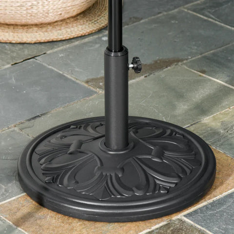 Rootz Parasol Base - Sun Umbrella - Weight Stand Holder - Outdoor - Garden - Black - 48 cm x 48 cm x 34 cm