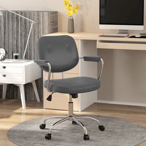 Rootz Office Chair - Desk Chair - Height Adjustable - Tilt Function - Faux Leather - Foam - Cream - 60 Cm X 60 Cm X 92 Cm
