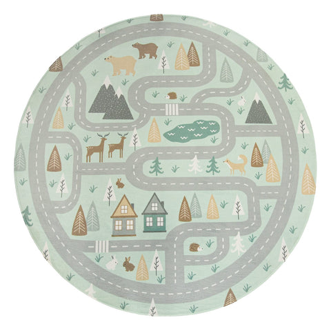 Kids Play Rug – Durable & Soft – Fun Animal & Street Patterns – Easy Clean