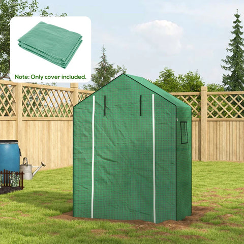Rootz Replacement Film Greenhouse - Rolling Door - Mesh Window - Polyethylene - Green - 143 x 70 x 190cm