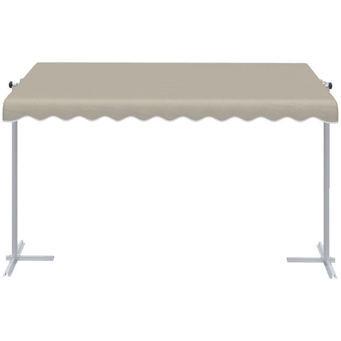 Rootz Standing Awning - 360° Swivel System - Extendable - Drawstring - Khaki - 402.5 x 227 x 220 cm