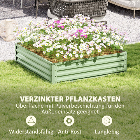 Rootz Garden Bed - Planting Box - Raised Planter - Long-Lasting Steel Housing - 120 x 120 x 30 cm