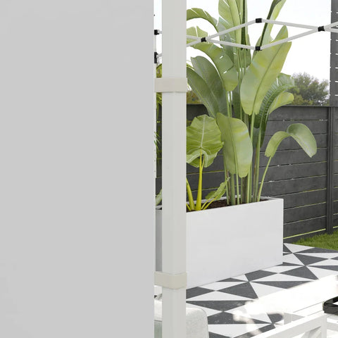 Rootz Gazebo - Side Panels - 2 Pack Sides Replacement - Pop Up Gazebo - With Windows And Doors - White - 295W x 195H cm