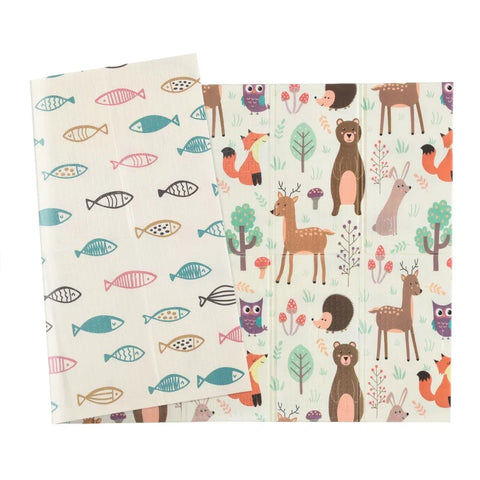 Rootz Children's Play Mat - Play Rug - Two-Sided Children's Mat - Animal and Fish Pattern - Foldable - Lightweight - Non-Slip - Water-Repellent - Multicolored - 200 x 150 x 1 cm