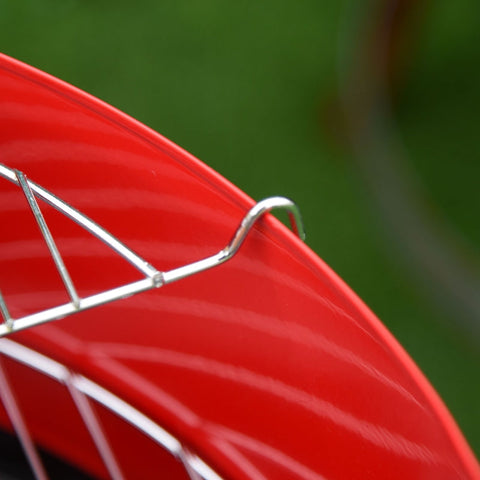 Rootz Houtskoolgrill - Ronde Grill - Staande Grill op Wielen - Verstelbaar Grillrooster - Stevige Metalen Constructie - Mobiel Ontwerp - L51 x B70 x H75,5 cm