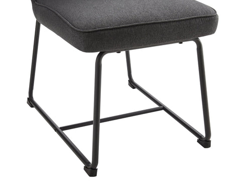 Rootz Gray Linen Dining Chairs Set - Upholstered Chairs - Metal Frame Seating - High Comfort Foam - 46L x 45W x 81.5H cm