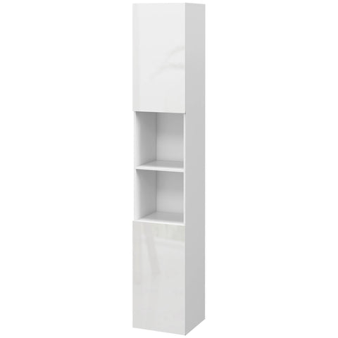 Rootz Bathroom Tall Cabinet - Storage Unit - Space-Saving - Adjustable Shelves - 30 x 30 x 181.5cm White