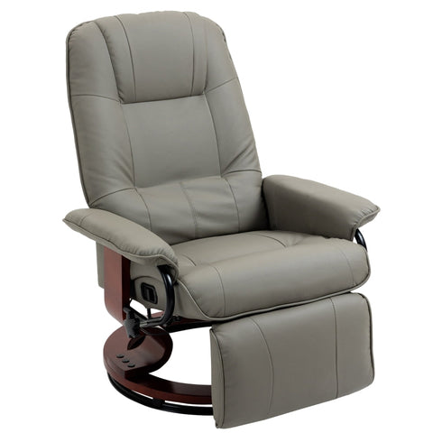 Rootz Swivel Recliner Chair - TV Chair - Manual Footrest - Faux Leather - 78cm x 87cm x 100cm