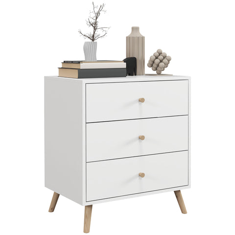 Rootz Scandinavian Chest of Drawers - Storage Cabinet - Drawer Unit - Robust MDF & Pine - 60l x 40b x 68h cm