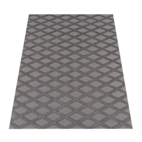 Short Pile Rug – Modern Diamond Pattern – Soft, Durable & Easy Care – 3D Effect
