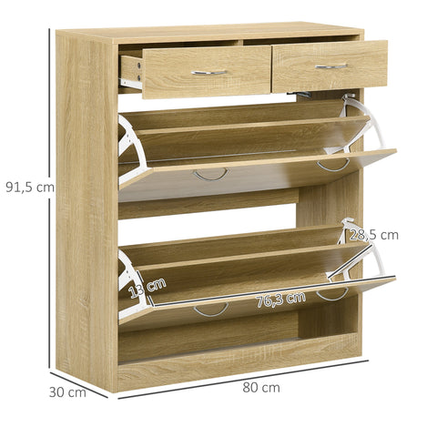 Rootz Shoe Cabinet - Shoe Storage - Shoe Organizer - Aluminum Handles - Adjustable Shelf - 80cm x 30cm x 91.5cm