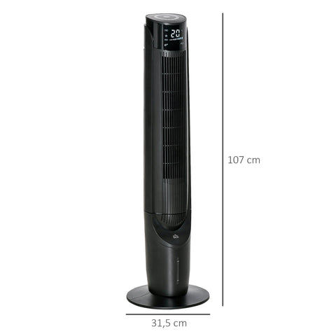 Rootz Column Fan Tower Fan - Air Cooler - 2-in-1 Fan - Remote Control, Timer, Swivel - 31.5cm x 31.5cm x 107cm - Keep Cool and Comfortable