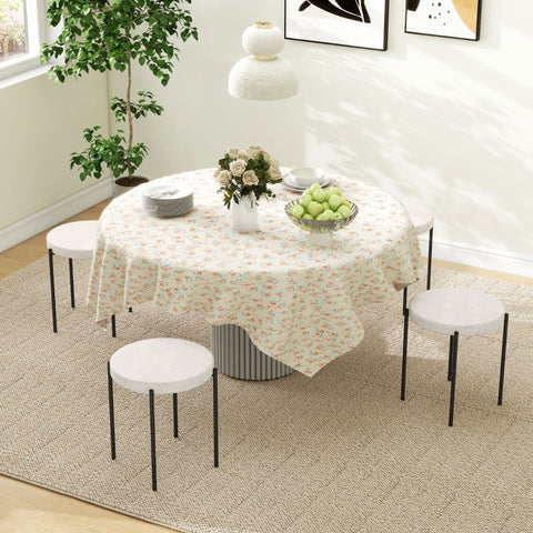 Rootz Stackable Velvet Dining Chairs Set of 4 - Kitchen Stools - Elegant Cream - Soft Padding - Space Saving Design - 41.5cm x 41.5cm x 46cm