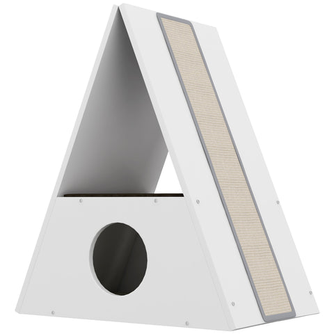 Rootz Katzenhaus 2-Level Cat House - Cat Condo - Cat Shelter - Scratch Areas - Plush Carpets - 61x38x69cm