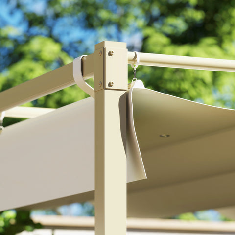 Rootz 3x3m Garden Pavilion - Sun Shelter - Outdoor Gazebo - UPF30+ Protection - Khaki - 298x297x221cm