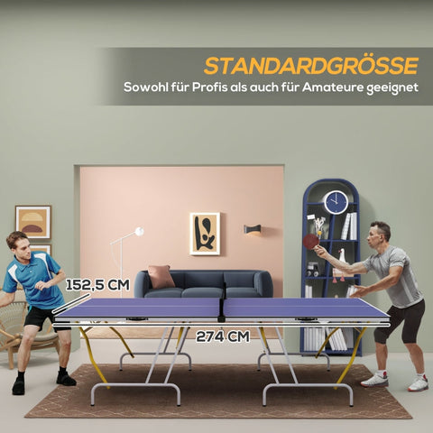 Rootz Tafeltennistafel - Pingpongtafel - Opvouwbare speeltafel - Ultracompacte opslag - Verstelbare poten - Multifunctioneel gebruik - 274 cm x 152,5 cm x 76 cm - MDF en staal