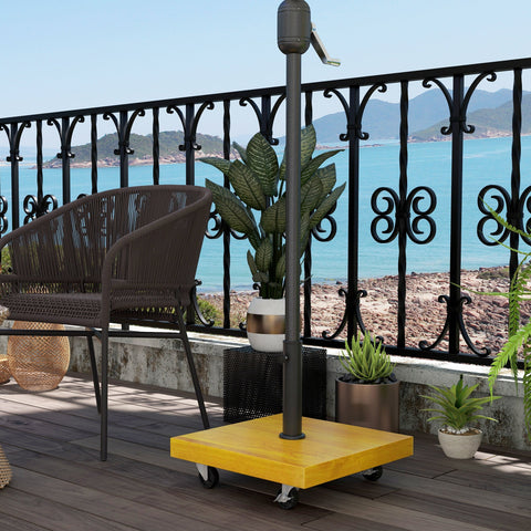 Rootz Square Parasol Stand - Concrete Base - Umbrella Holder - Stability with Rollers - 45cm x 45cm x 36.5cm