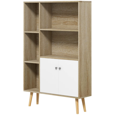 Rootz Scandinavian Bookcase - Storage Furniture - 5 Niche Cabinet - Elegant Design - 80L x 23.5W x 123H cm