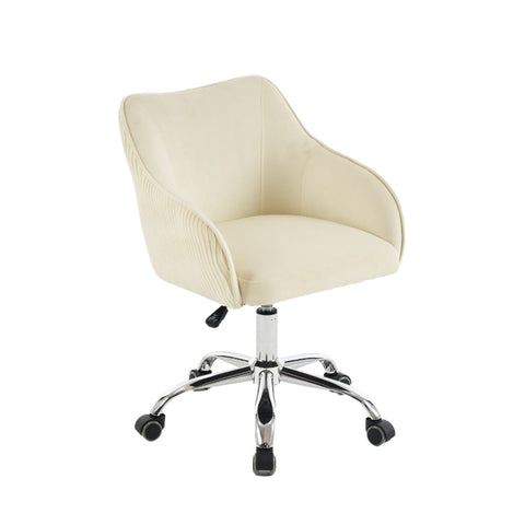Rootz Adjustable Swivel Velvet Chair - Office Furniture - Makeup Stool - Optimal Comfort - 56L x 55W x 83H cm