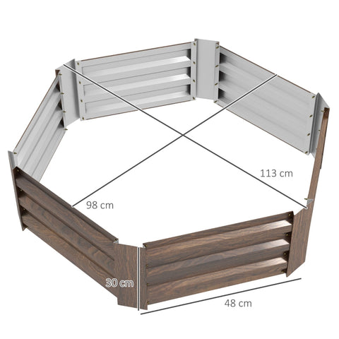 Rootz Raised Bed Garden Bed - Herb Bed - Vegetable Planter - Weather Resistant - Galvanized Steel - 113cm x 98cm x 30cm - Dark Brown