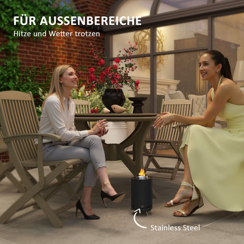 Rootz Fire Bowl Fireplace - Smoke-Free Fire Shells - Stainless Steel Fire Pit - Robust & Heat-Resistant - Ø16x25cm